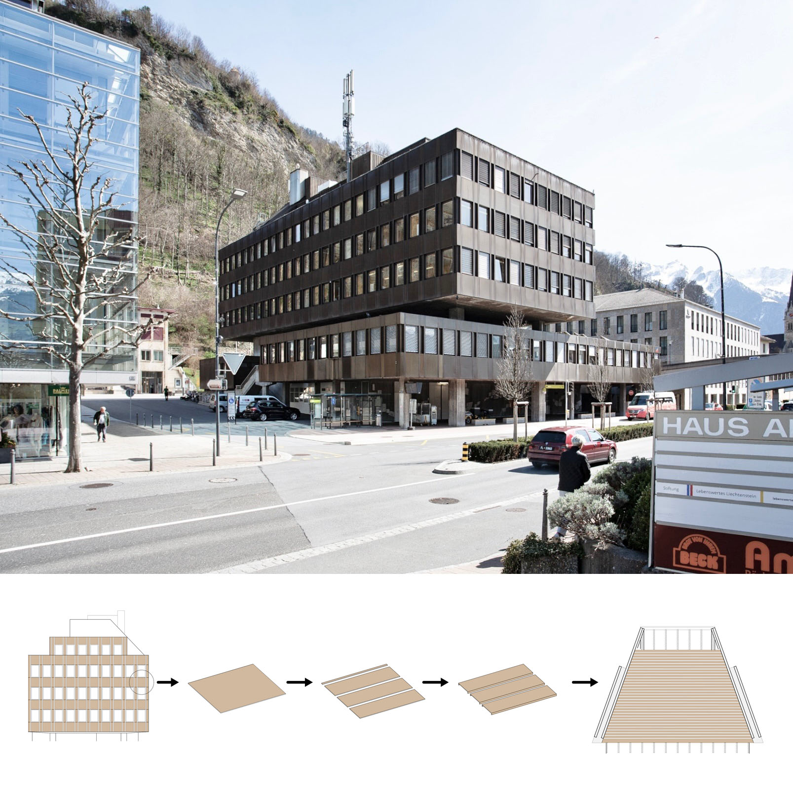 Postgebäude Liechtenstein im alten Zustand