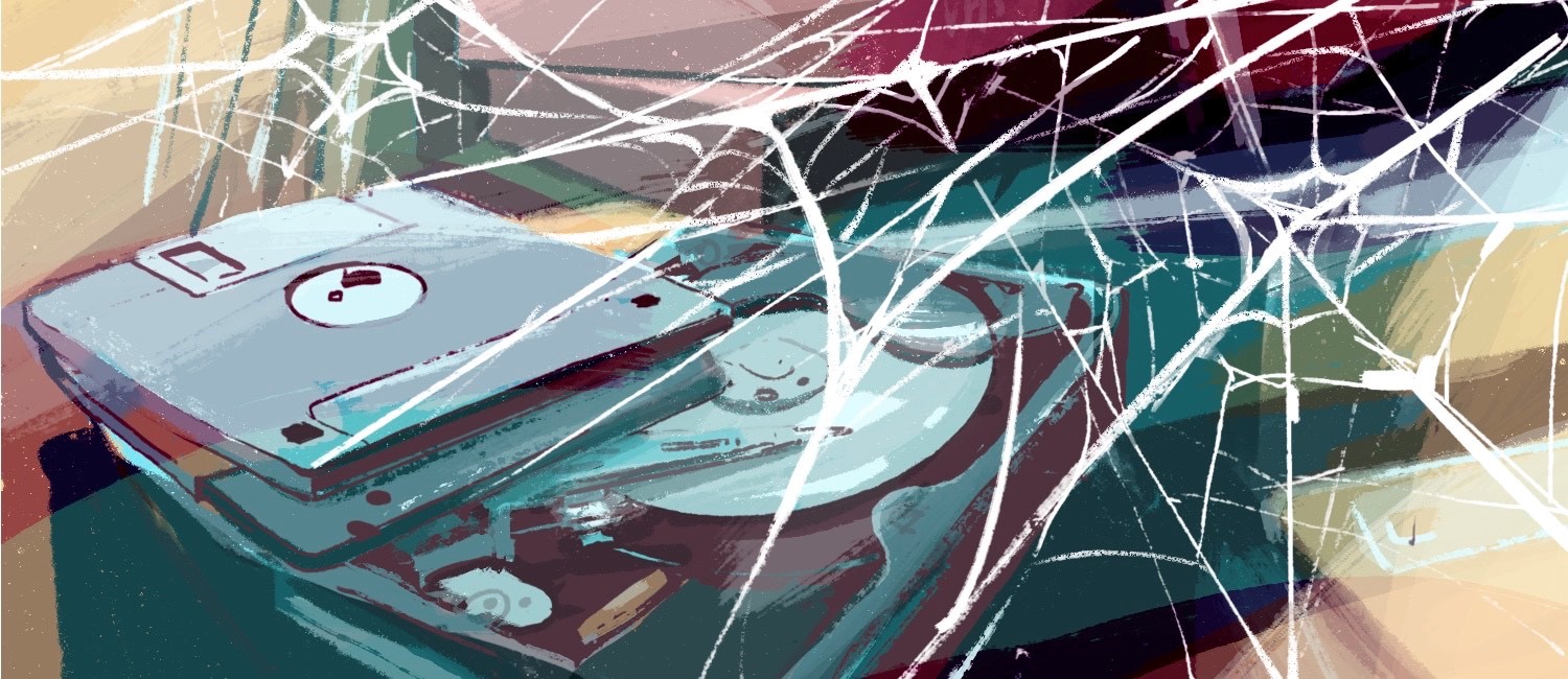 Illustration mit alten Datenträgern