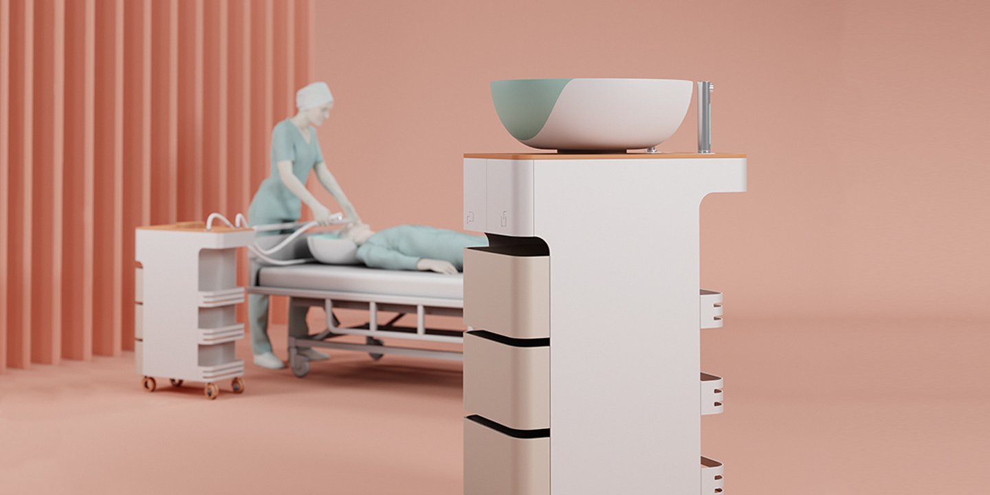 Modell des Liegend-Haarwäsche-Systems "Vaask"