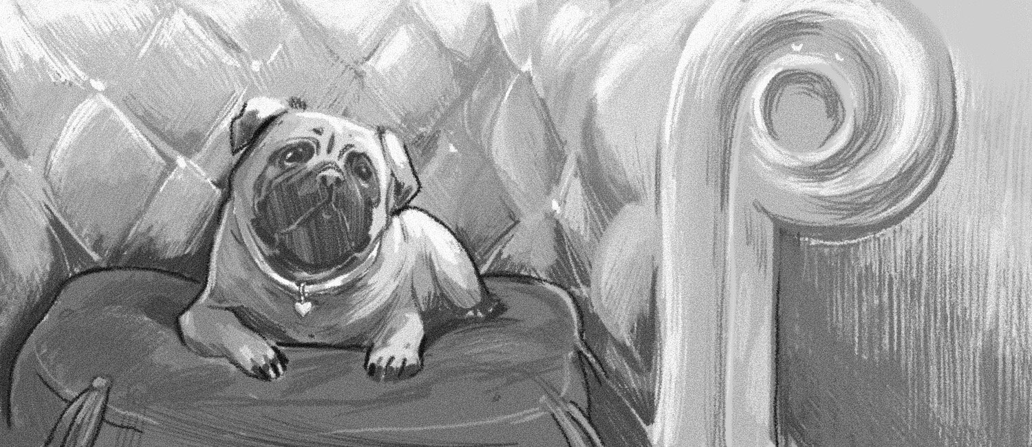 Mops auf dem Sofa