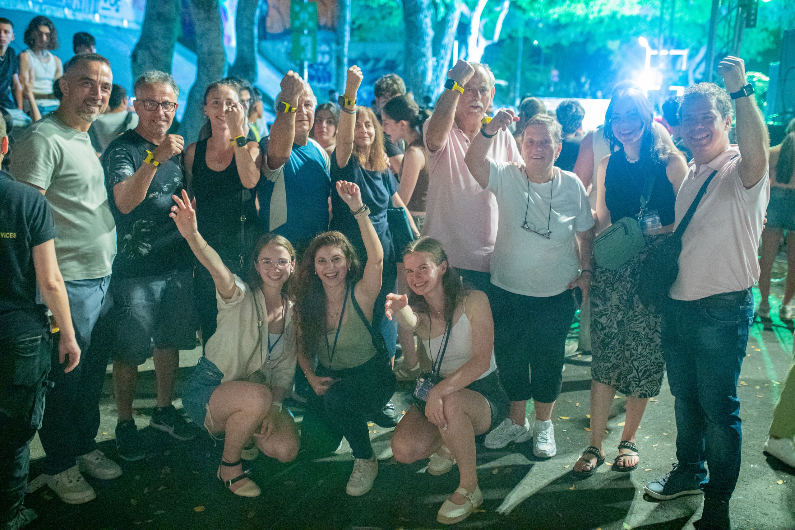 Large group of people partying