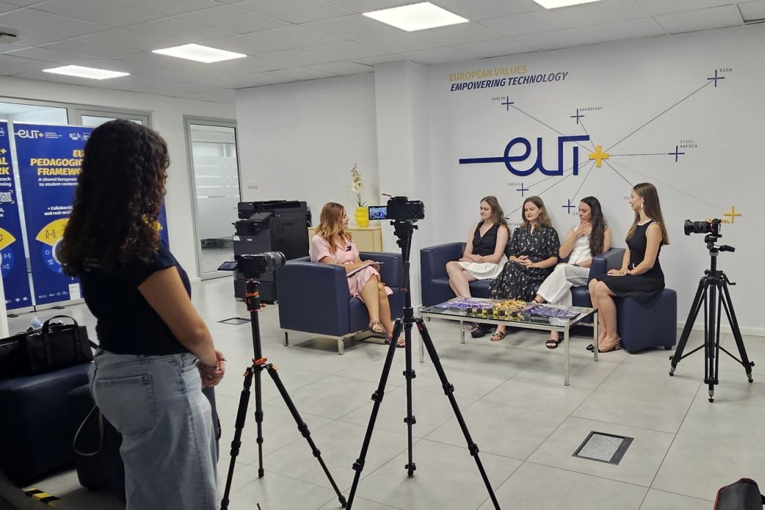 Film shooting with the winning team