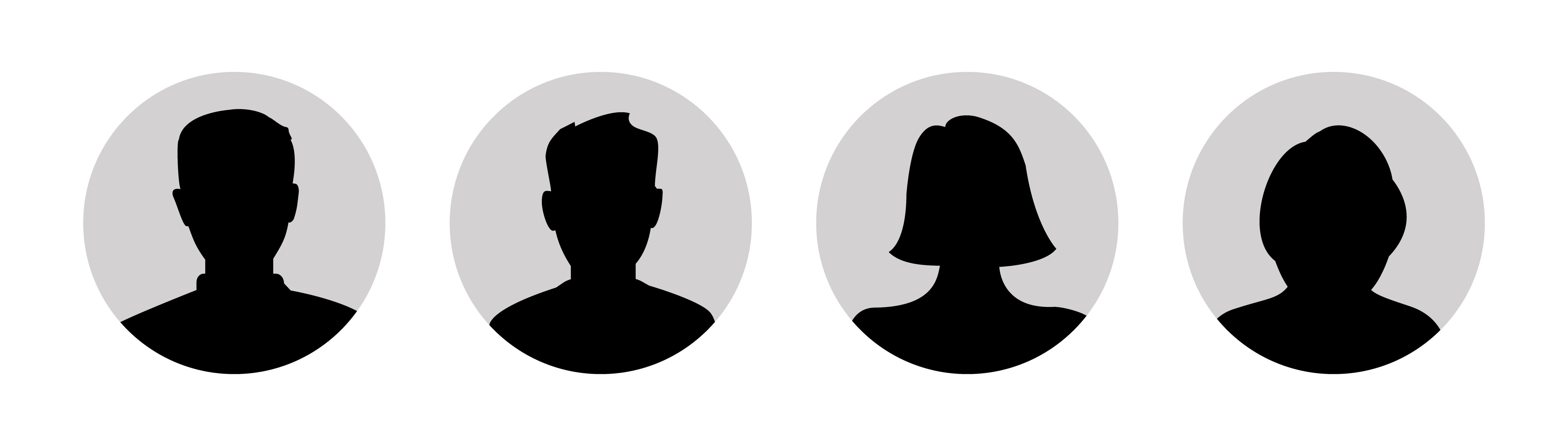 Schwarze Silhouetten menschlicher Köpfe