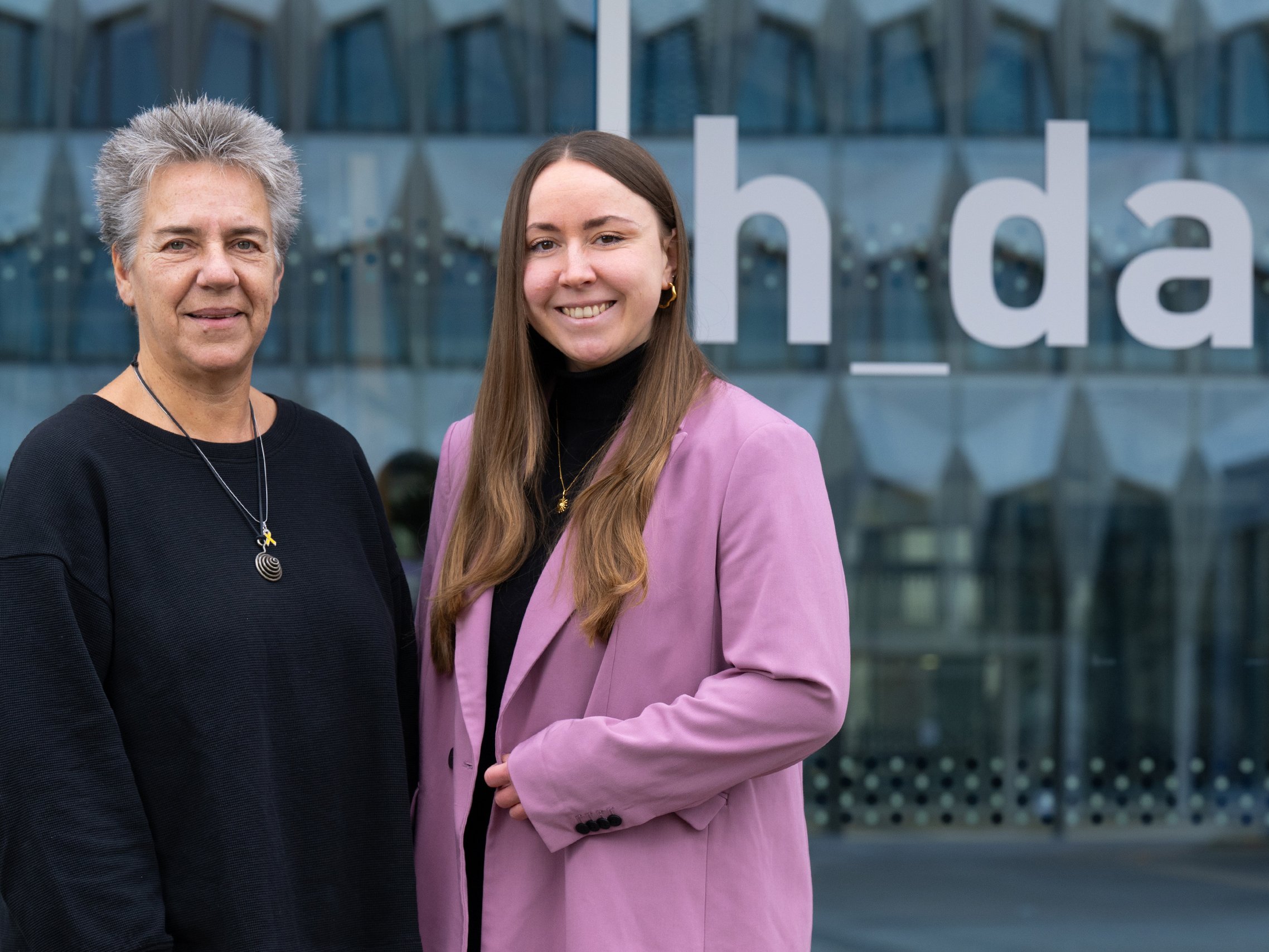 Double portrait of Professor Haffner with her successful PhD candidate Renée März