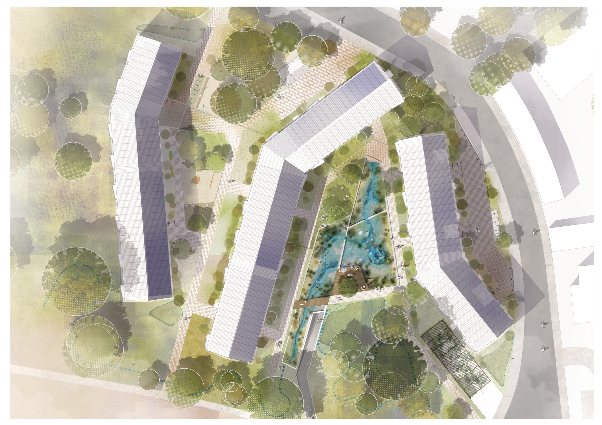 Map of the newly designed residential area Aubuckel