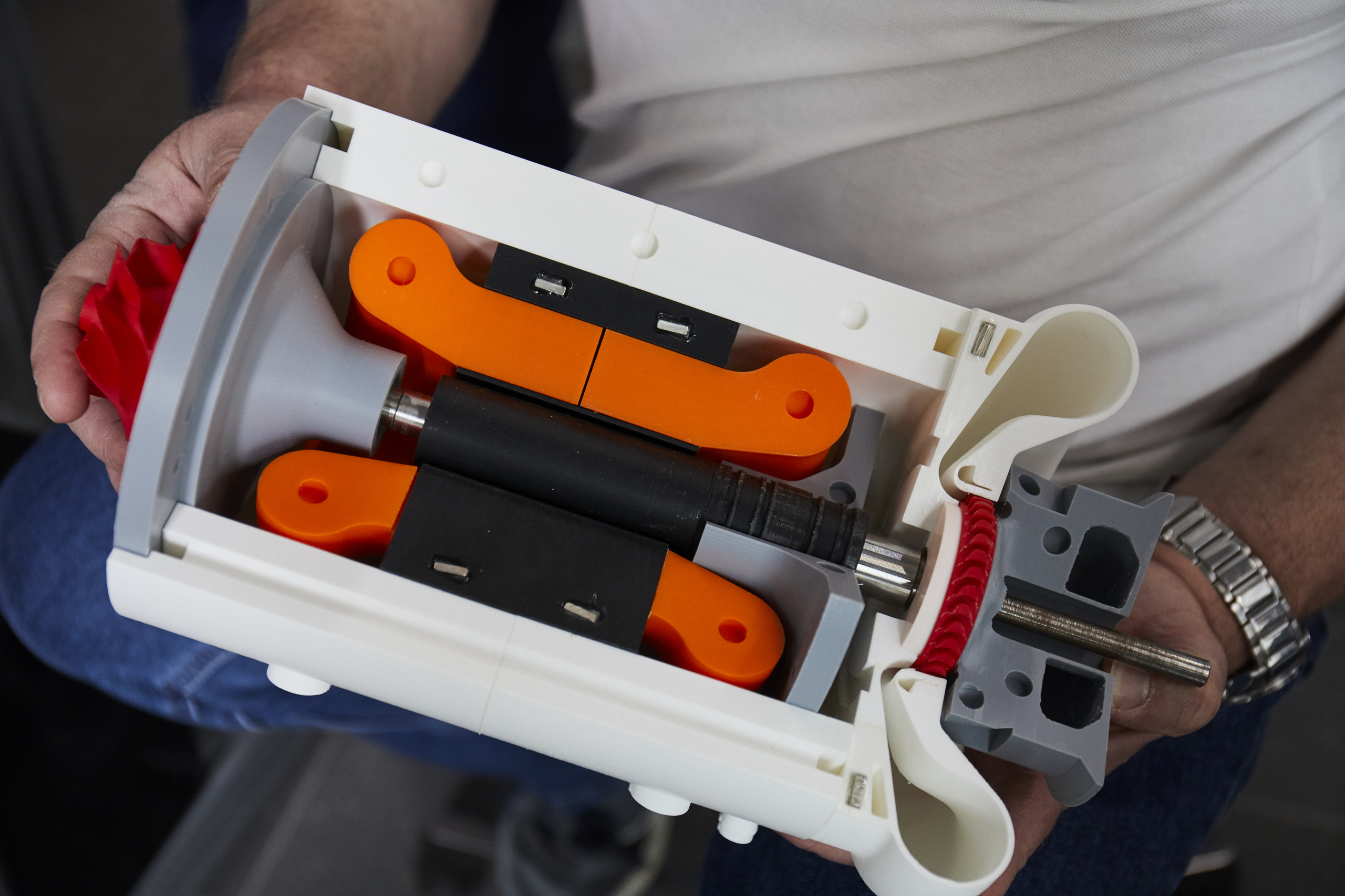 Nahaufnahme des Anschauungsmodells der Turbine 